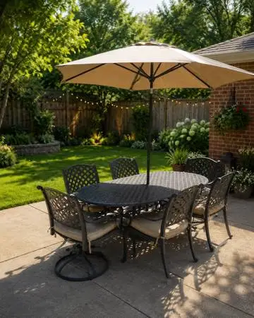 Cast aluminum patio set