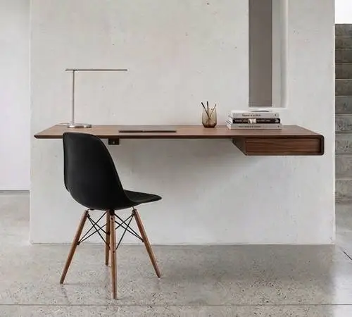 Modern walnut floating desk office furniture modern office desk