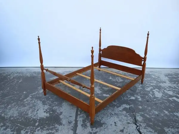 Vintage Hitchcock Full Size Four Poster Complete Bed Frame - SOLID MAP