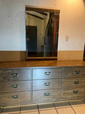Nine drawer dresser with mirror