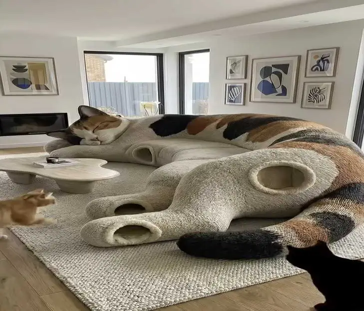 Giant Calico-patterned sofa