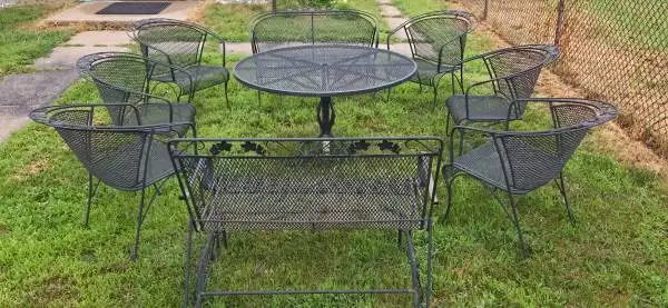 The ULTIMATE Woodard Vintage Wrought Iron Patio Complete Set.....
