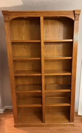 FREE — Oak Lighted Display Cabinet/Bookshelf