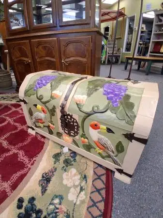 Gorgeous 18th century hand painted trunk