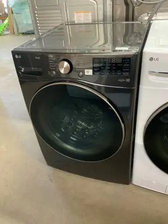 **LG BLACK STEEL FRONT LOAD, 4.5 CU FT SINGLE WASHER**ON SALE NOW**
