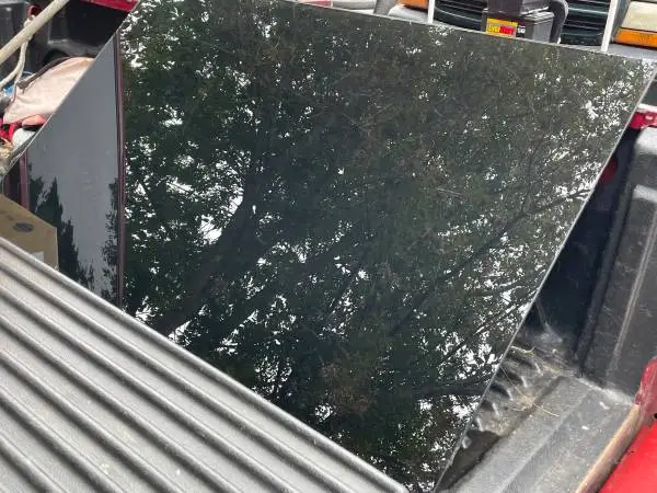 Black glass rectangular table top for repurpose