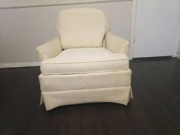 Comfy traditional style cream armchair delivery available