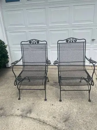 Wrought iron rocker chairs and tables