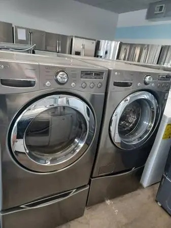 LG true Steam  Washer and Dryer Set, Chrome
