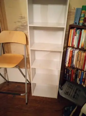 Tall White 5 Shelf Bookshelf