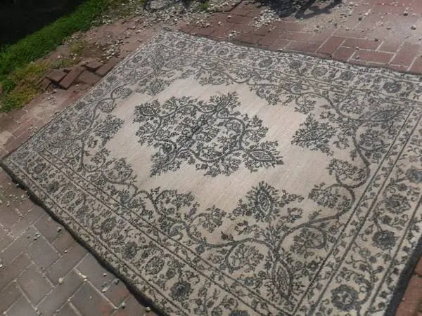 Area Rug 5x 7 Blue and Cream