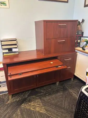Bush Office Furniture Set, Mahogany Wood Laminate