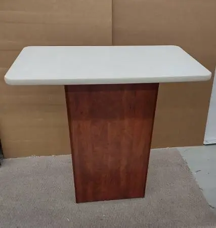 *New Cherry 40h Standing Meeting Table Base w/ 40/42 x 24 LN White Top