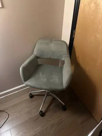 Green velvet chair