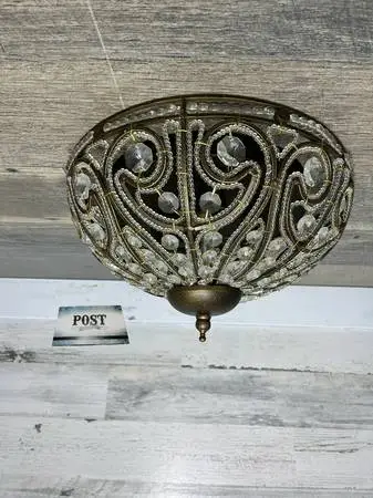 Dark Brass Flush Light Chandelier *delivery available*