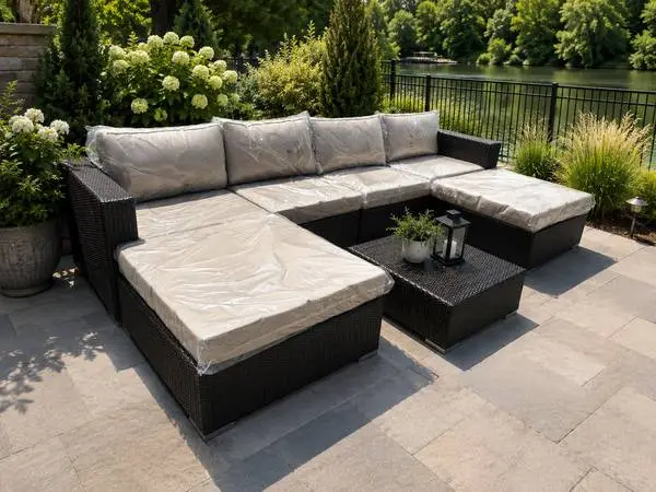 New 7pc outdoor patio furniture set sunbrella