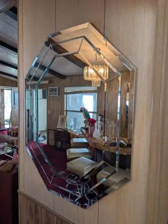 Postmodern Deco Paneled Wall Mirror, c1980s