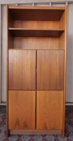 Denka Mobler Brand Teak Wood MCM-Style Storage & Display Cabinet