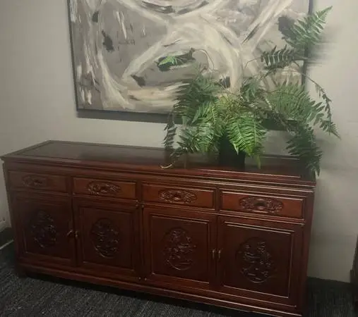 STUNNING Vintage SOLID ROSEWOOD DRAGON Sideboard Credenza Buffet