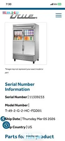 True fridge T492g2hcfgd01
