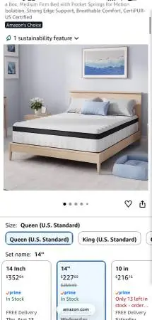 New queen mattress headboard and bed frame