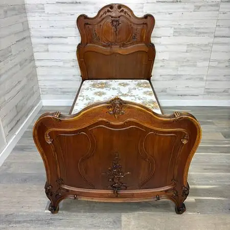 Antique French Carved Twin Bed Frame *delivery available*
