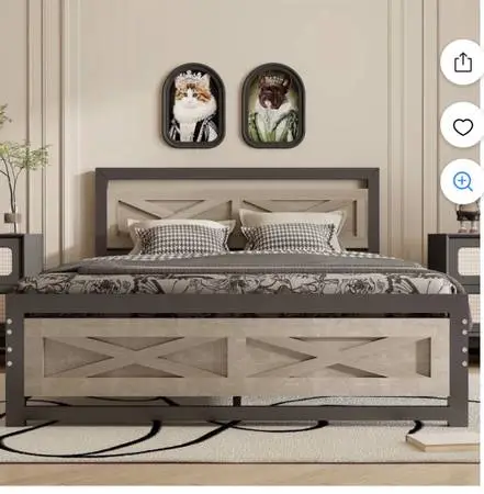 Twin size bed frame with headboard