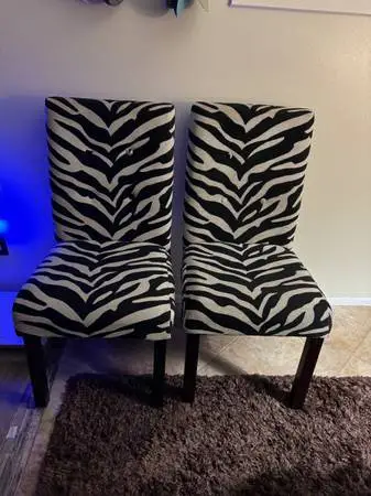 2 Black and White Designed Parlor Chairs