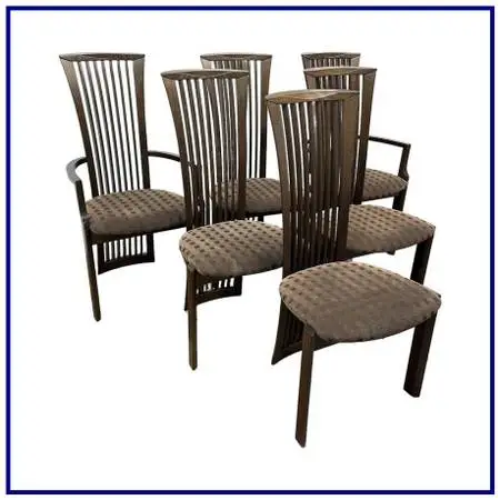 Pietro Costantini Vintage Italian Modern High-back Dining Chairs, Set