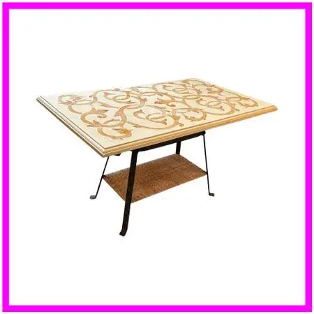 Marble + Wrought Iron Dining Table, Indoor/outdoor