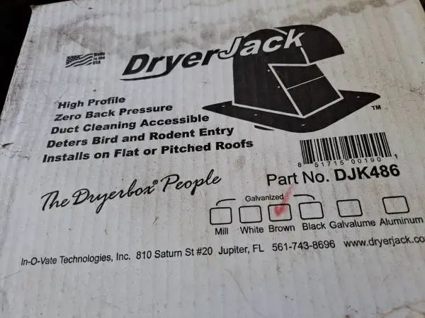 2- Dryer Jack roof vents new