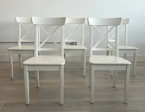 Dining Chair Set of 5 IKEA Ingolf Side Chairs for $135