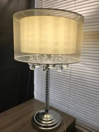 Brand new crystal and silver 30” table lamp