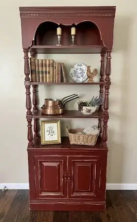 Decorative cabinet/armoire/furniture cabinet French country rustic red