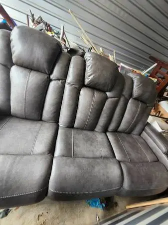 Ashley  leather sofa , electric end recliners