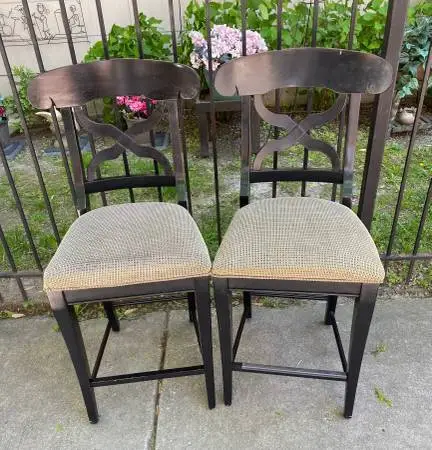 Upholstered wood bar chairs 24”