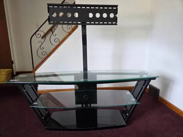 TV Stand with Glass shelving