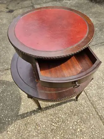 Beautiful Antique leather top table