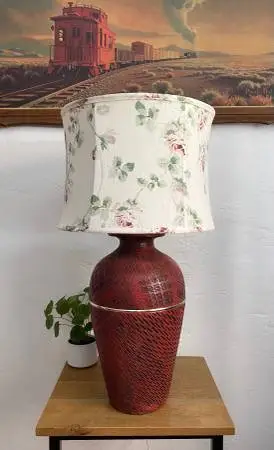 Vintage Tall Brick Red Table Lamp