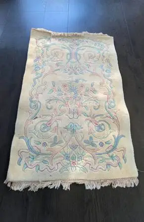 🔥 Vintage Art Deco Floral Area Rug 5 ft Long/ 3 ft Wide
