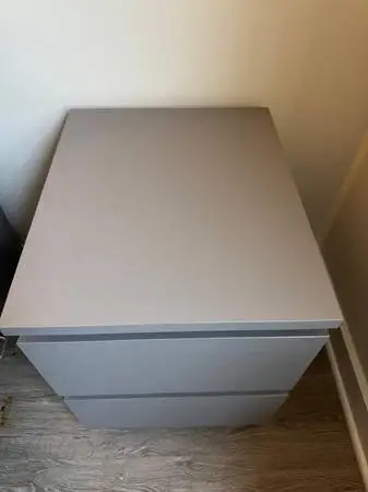 IKEA Gray Nightstand – 2 Drawers