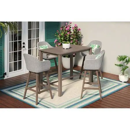 Benton Ridge Rectangle Outdoor Table & Chairs Set New in Box (Brown)