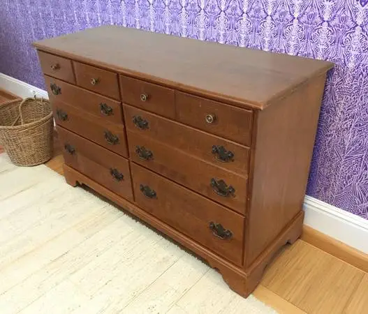 ETHAN ALLEN Nutmeg Double Dresser Chest of Drawers - SOLID MAPLE