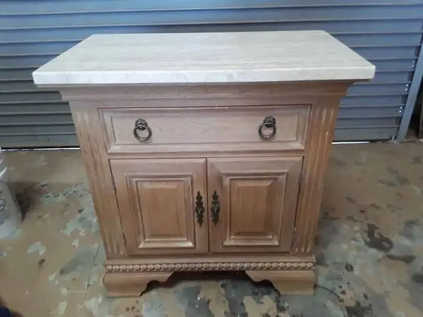 Travertine Top Nightstand/End Table