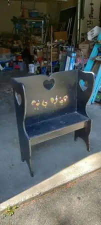 Handmade colonial high back childrens seat
