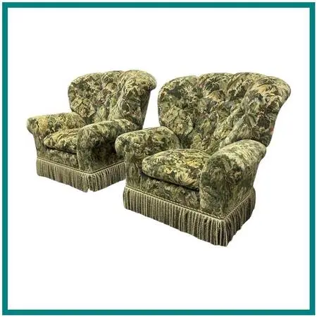 Summer Hill Ltd Floral Upholstered Armchairs, Pair