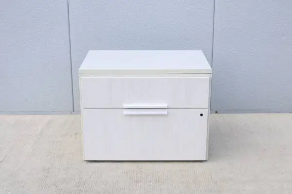 Modern Marc Krusin for Knoll Anchor Credenza Cabinet in Whitened Ash
