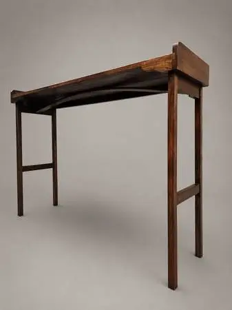 Mid Century Campaign Style Folding Console Tray Table