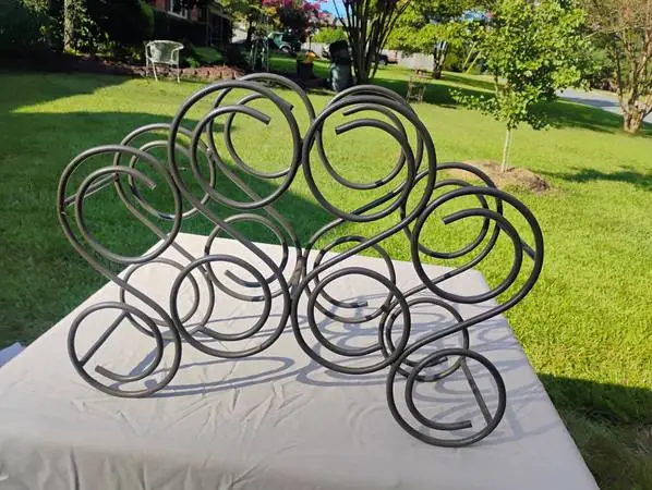 Wrought Iron 8 bottle wine rack  Self standing on counter or table