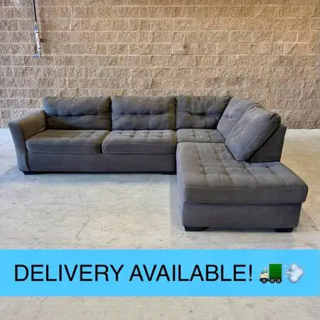 Gray Ashley L Sectional Couch Sofa (DELIVERY AVAILABLE! 🚛💨)